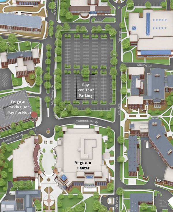 close-up image of Ferguson avaialable parking options